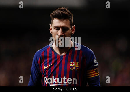 Santiago Bernabeu, Madrid, Spagna. Il 27 febbraio, 2019. La Copa del Rey Calcio, semi finale di seconda gamba, Real Madrid contro il FC Barcelona; Lionel Messi (FC Barcelona) Credito: Azione Sport Plus/Alamy Live News Foto Stock