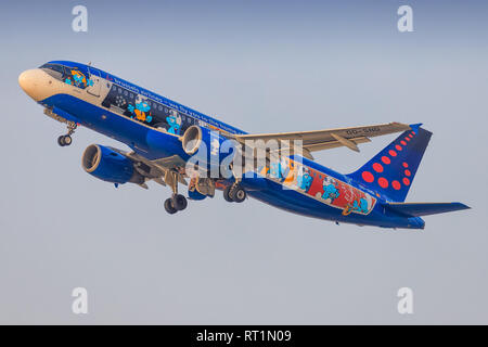 TEL AVIV, Israele - 24 Febbraio 2019: Boeing 787 di Air Canada a Ben-Gurion international airport. Foto Stock