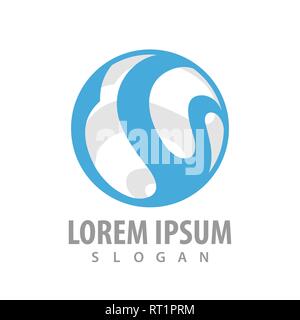 Logo design concept abstract cerchio. Simbolo grafico elemento di modello Illustrazione Vettoriale