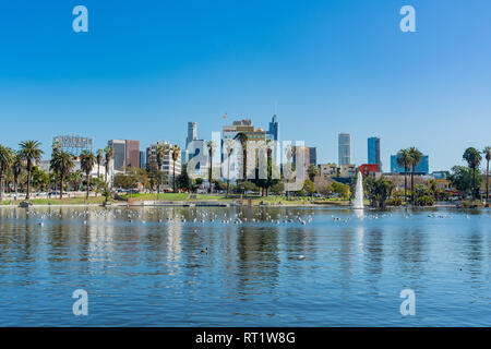 Los Angeles, 6 FEB: vista la mattina del Los Angeles dal Lago Ovest su FEB 9, 2019 a Los Angeles in California Foto Stock