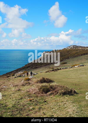 Commando Ridge, Bosigran, Penwith, Cornwall, Regno Unito Foto Stock