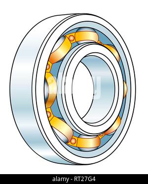 Illustrazione del volumetrico del cuscinetto a sfera design Illustrazione Vettoriale