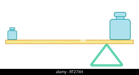 Illustrazione della leva semplice equilibrio Illustrazione Vettoriale