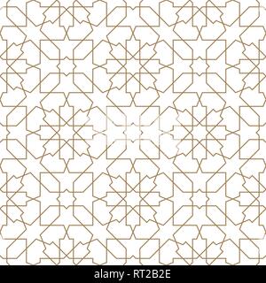 Seamless arabo ornamento geometrica basata sul tradizionale arte araba Mosaico musulmano. Bagno turco, Arabian piastrella su sfondo bianco.Le linee sottili. Illustrazione Vettoriale