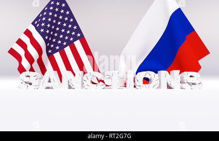 Western sanzioni americane contro . 3D'illustrazione. Foto Stock