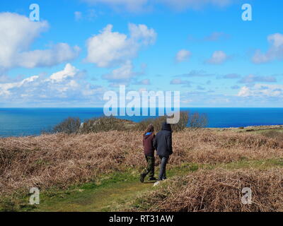 Commando Ridge, Bosigran, Penwith, Cornwall, Regno Unito Foto Stock