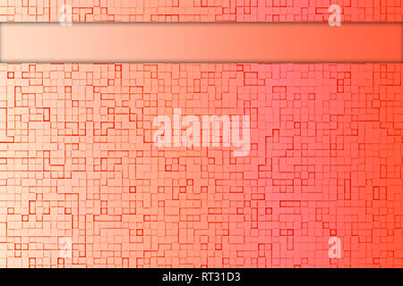 Abstract di coralli molli geometrica quadrata con uno sfondo campo orizzontale per gli scritti di effetti artistici Foto Stock