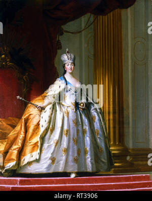 Caterina la Grande nella sua Incoronazione di accappatoi, di Caterina II ritratto dipinto, c. 1778 Foto Stock