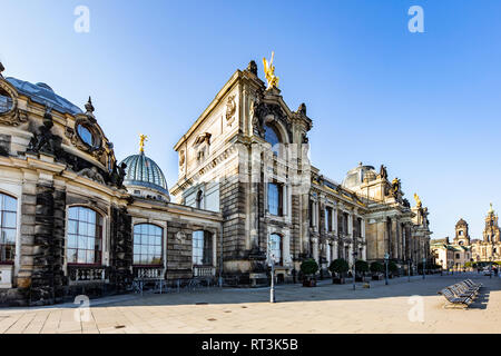 Germania, Dresda, Accademia di belle arti a Bruehl la terrazza Foto Stock