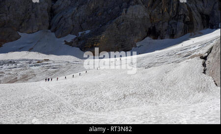 Zugspitze, Besteigung über Höllental, Alpen Wetterstein, Sommer im Foto Stock