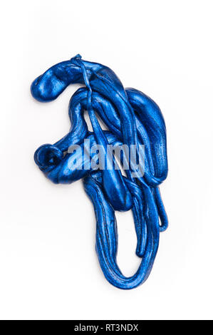 Silicone blu in base toy silly putty, isolato Foto Stock