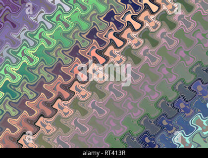 Blu, Verde, Viola, bianco, marrone e nero modellato sullo sfondo fantasy Foto Stock