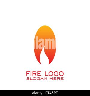 Fire logo design, semplice fire logo. Illustrazione Vettoriale