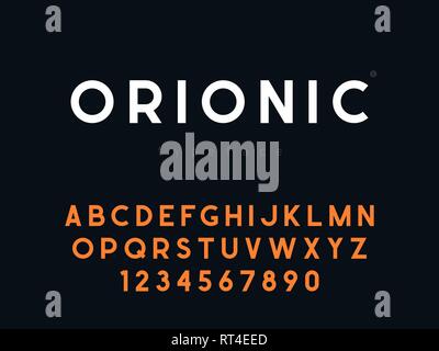 Vector latino alfabeto maiuscole lettere e numeri Illustrazione Vettoriale