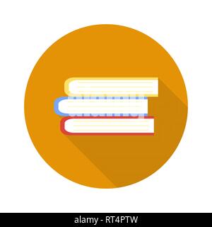Icona libro con un'ombra. Segno piatto Illustrazione Vettoriale