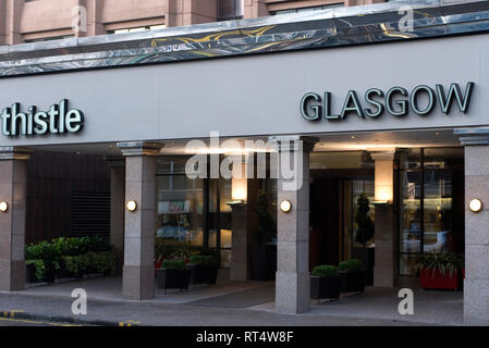 Turismo: Ex Thistle Hotel (ora DobleTree by Hilton), Glasgow, Scozia, Regno Unito Foto Stock