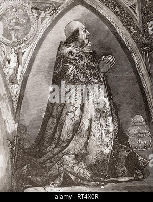 Il papa Alessandro VI, nato Rodrigo de Borja, 1431 - 1503. Da La Ilustracion Artistica, pubblicato 1887. Foto Stock