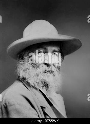 Vintage print poeta americano di Walt Whitman. Foto Stock