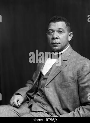 Storia americana ritratto di Booker T. Washington, datata 1895. Foto Stock