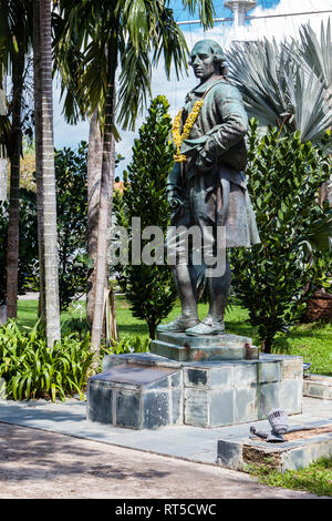 Statua di Capt. Francesco Luce, Forte Cornwallis, George Town, Penang, Malaysia Foto Stock