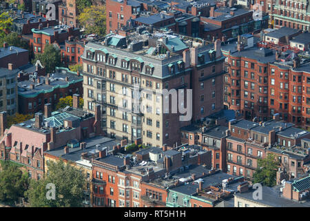 Vista aerea di architettura di Back Bay neighborhood, Boston, Massachusetts, dagli Stati Uniti Foto Stock