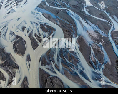 L'Islanda, Skeidara fiume fiume sul ghiacciaio Foto Stock