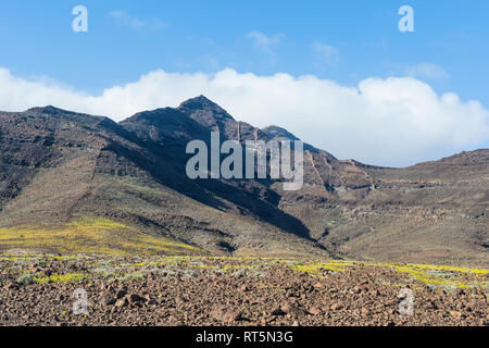 Spagna Isole Canarie Fuerteventura, mountainscape nel sud dell'isola Foto Stock
