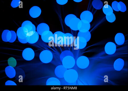 Blu a fibra ottica Foto Stock