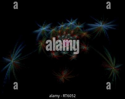 Abstract fuochi d' artificio - punteggiate illustrazione vettoriale con effetti di luce Illustrazione Vettoriale