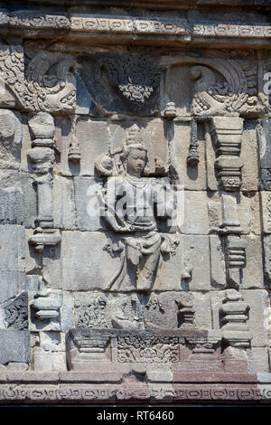 Il Candi Plaosan è uno dei templi buddisti si trova nel villaggio di Bugisan, Prambanan distretto, Klaten Regency, Giava centrale, Indonesia. Foto Stock