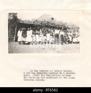 Documentazione del matrimonio di un ragazzo Ute e messicana come parte dell'indagine industriale per la Southern Ute agenzia, Colorado, Giugno 22, 1922. Immagine cortesia archivi nazionali. () Foto Stock