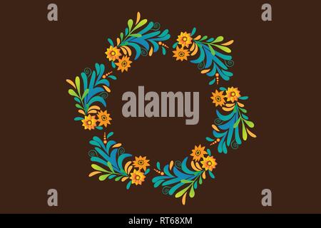Ghirlanda floreale disegno vettoriale Illustrazione Vettoriale