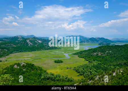 Montenegro, il Lago di Scutari vicino Poseljani Foto Stock