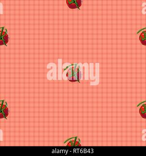 Vector seamless pattern con il rosso dei pomodori maturi EPS 10 Illustrazione Vettoriale