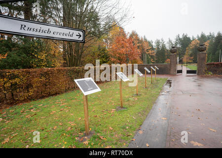 Campo russo di onore al Rusthof Amersfoort crematorio e cimitero - Paesi Bassi Foto Stock