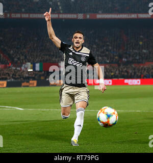 ROTTERDAM, 27-02-20-19, stadio De Kuip , olandese KNVB Cup, Semi finale. Lettore Ajax Dusan Tadic durante il gioco il Feyenoord - Ajax 0-3 Foto Stock