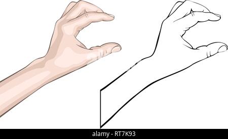 Spazzola umano gesto Illustrazione Vettoriale