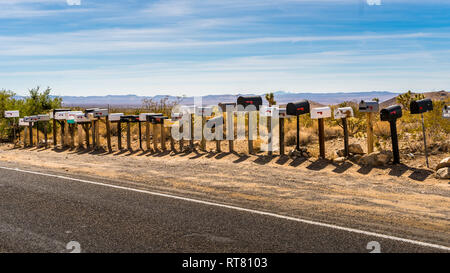 Cassette postali in de deserto dell'Arizona Foto Stock