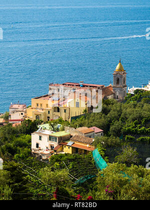 L'Italia, la Campania, il Golfo di Salerno, Sorrent, Costiera Amalfitana, Punta Lagno, Massa Lubrense e Santa Maria delle Grazie Foto Stock