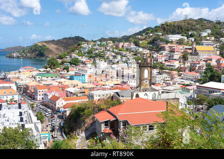 Città vecchia da Fort George, St.George's, Grenada, Piccole Antille, dei Caraibi Foto Stock