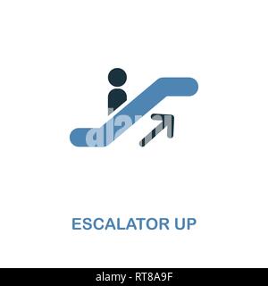 Escalator Up Icona. Monocromatico design di stile dal centro shopping icona segno di raccolta. UI. Pixel perfetto pittogramma semplici scale up icona. Web design Illustrazione Vettoriale