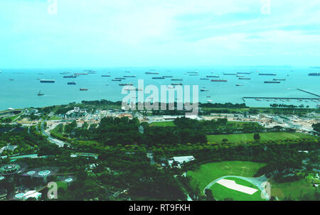 Vista delle navi cargo Foto Stock