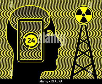 Telefono torri aumentando il rischio di problemi di salute Foto Stock