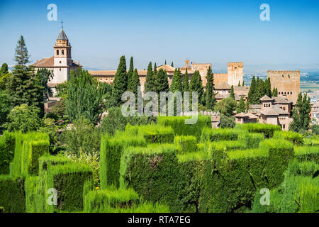 Giardini Generalife a Granada Andalusia Spagna Foto Stock