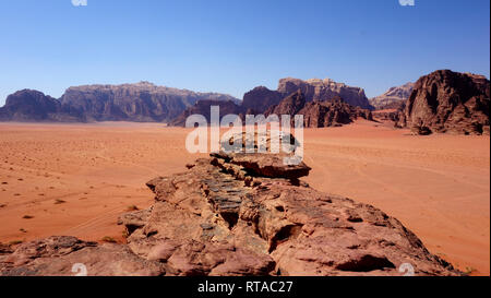 Wadi Rum Desert in Giordania Foto Stock