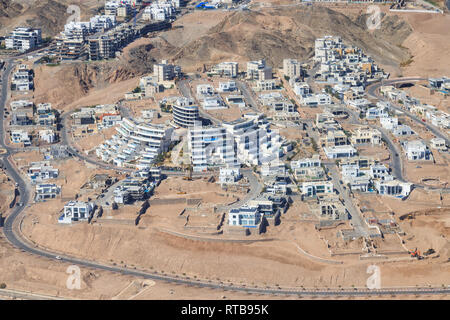 Eilat, Israele - 28 Febbraio 2019: volare oltre la costa a Eilat di Israele Foto Stock