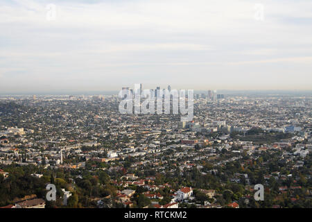 Vista su Los Angeles dall'Osservatorio Griffith, CALIFORNIA, STATI UNITI D'AMERICA Foto Stock