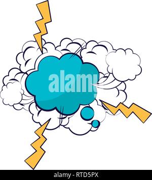 Dream cloud con fumo pop art style illustrazione vettoriale design Illustrazione Vettoriale