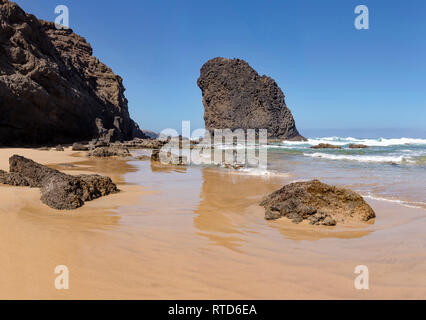 Roque del Moro, Playa de Cofete, Parque Natural de Jandia, Cofete, Spagna Spagna.Caption locale *** paesaggio, acqua, Estate, spiaggia, mare, Foto Stock