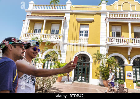 Cartagena Colombia, Plaza San Pedro Claver, Cafe Mirador San Pedro, ristorante ristoranti cibo mangiare fuori caffè caffè bistrot, esterno, ispanico Lat Foto Stock